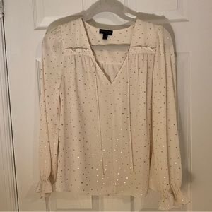 Cream and gold blouse top